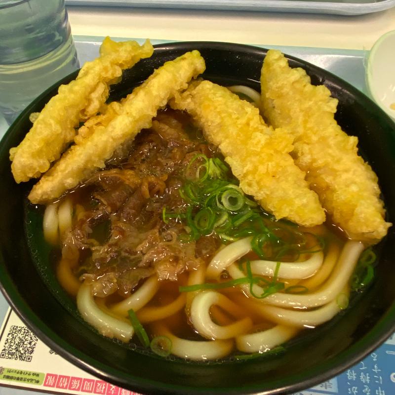 肉ごぼう天うどん(ビッグスカイ)