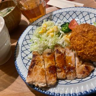 日替り定食(トンテキ&クリームコロッケ)(福えびす)