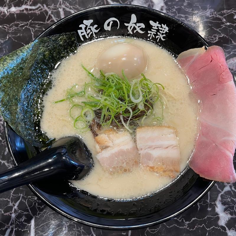 奴隷とんこつ煮卵麺(豚の奴隷 住之江店)