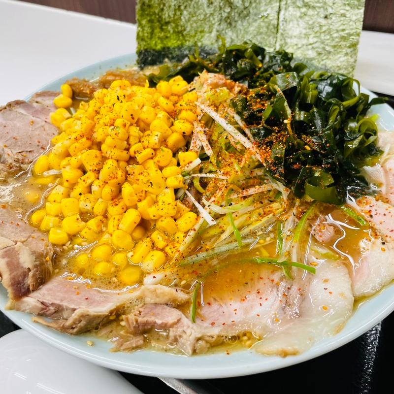 ネギ塩チャーシュー＋コーン＋わかめ＋BV7 (ラーメンショップ北川辺店)