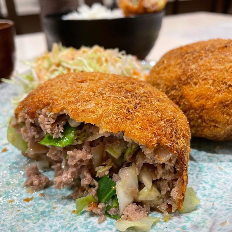 肉汁メンチカツ【2個】定食(肉食堂 はなしん)