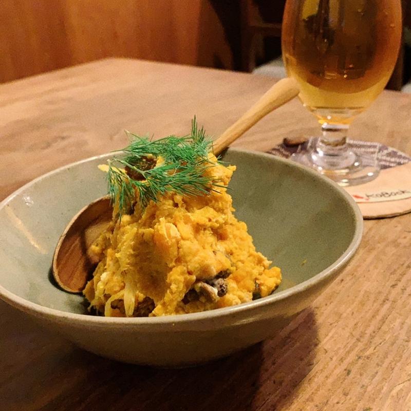 かぼちゃサラダ(ごはんとお酒布と糸 fudan)