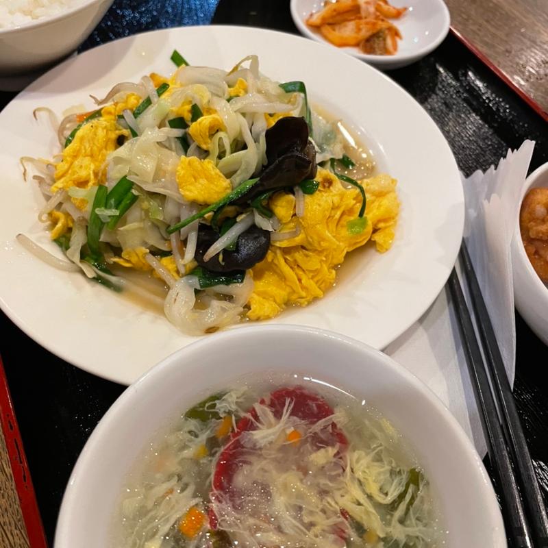 きくらげとたまごの炒め物(中国家常菜 同心房 赤羽店 （ドウシンボウ）)