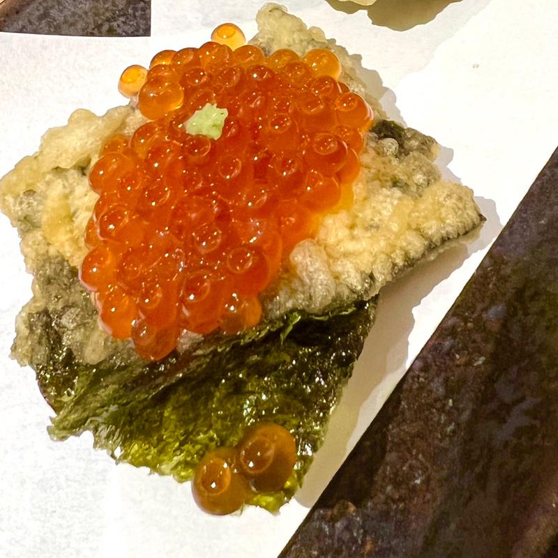 海苔いくらカナッペ(天ぷらとワイン 小島 錦橋店)