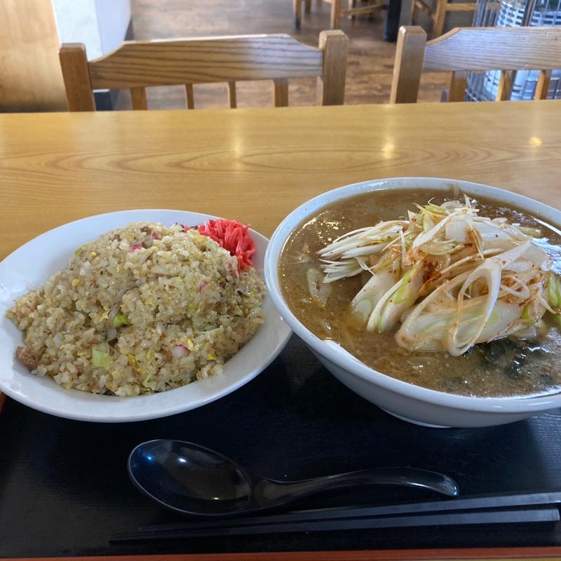 炒飯大盛&ネギ味噌ラーメン(かまや )
