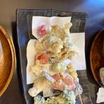 旬の野菜と牡蠣の天ぷら