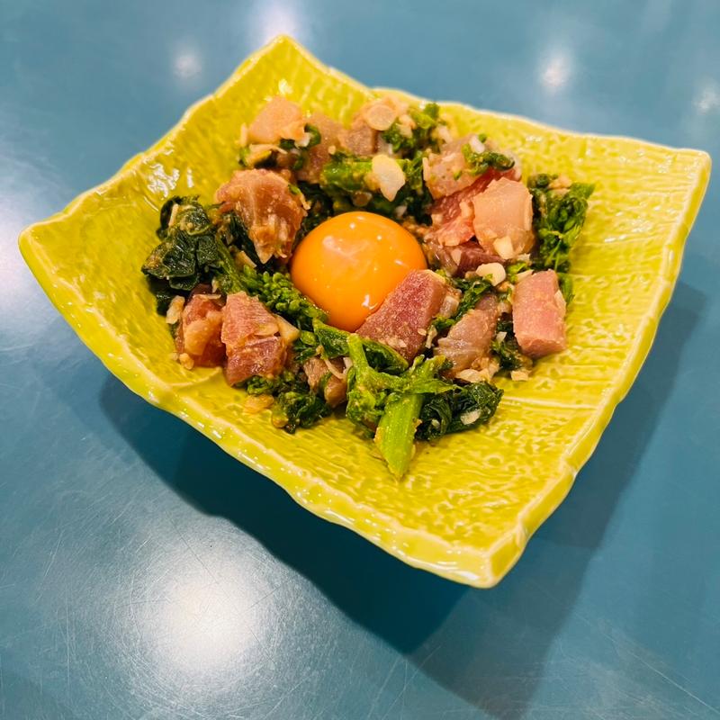 アジの菜の花なめろう(魚屋食堂 カネシチ水産)