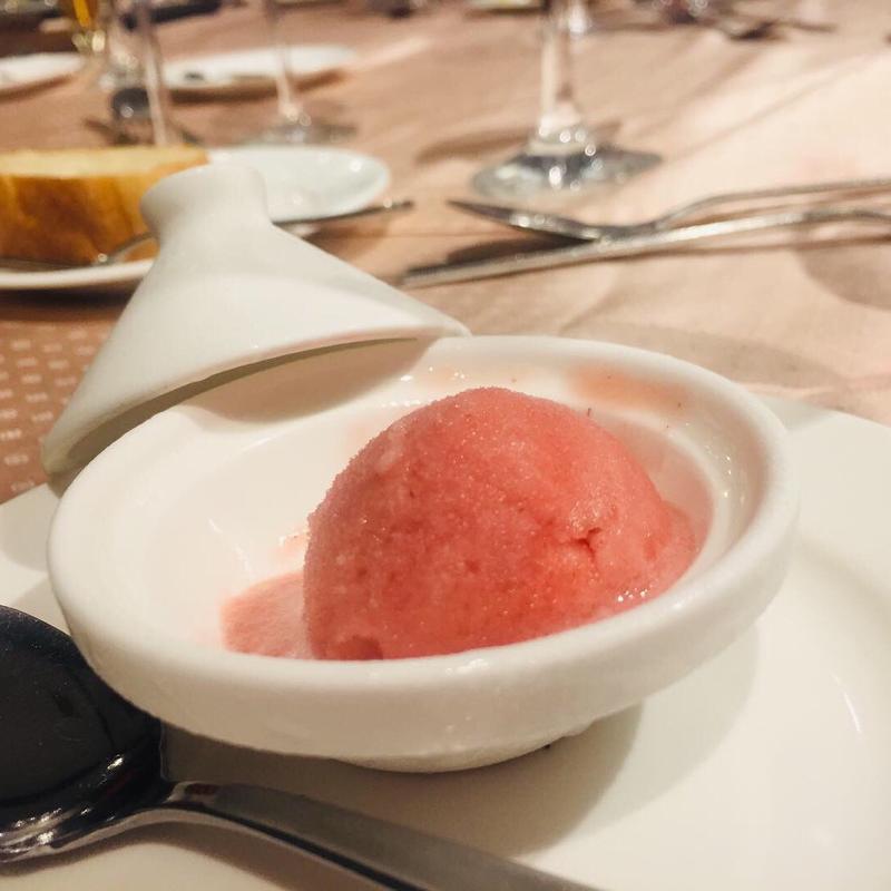 カシスのソルベ(フランス厨房 旬彩 中央駅店 )