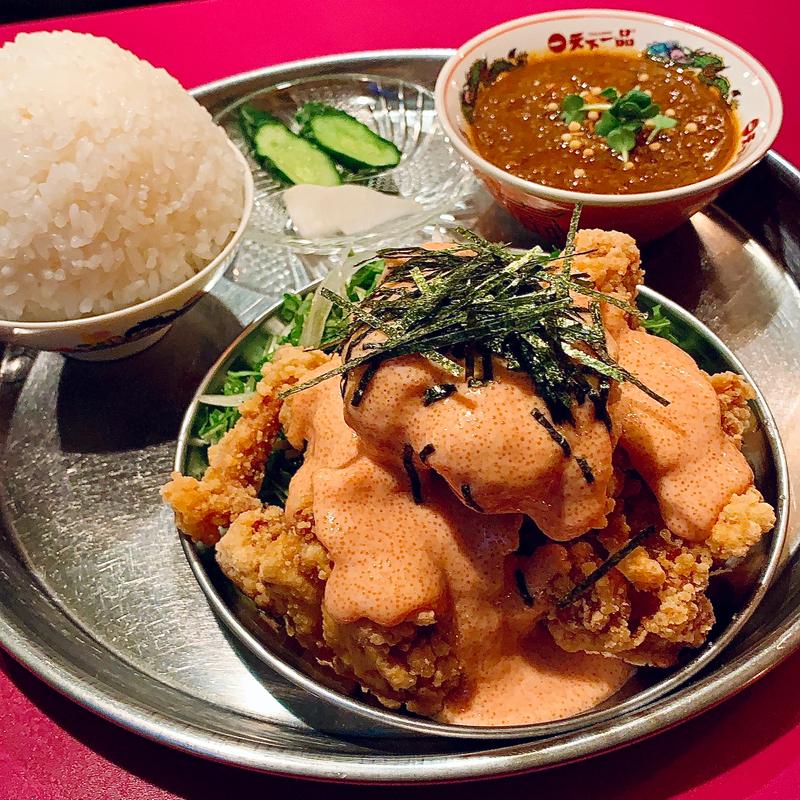 めんたいマヨチキン定食(スパイスサロン バビルの塔)
