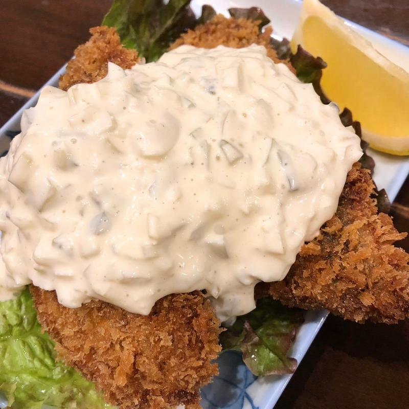 タルタルぶっかけアジフライ(季節料理 加乃)