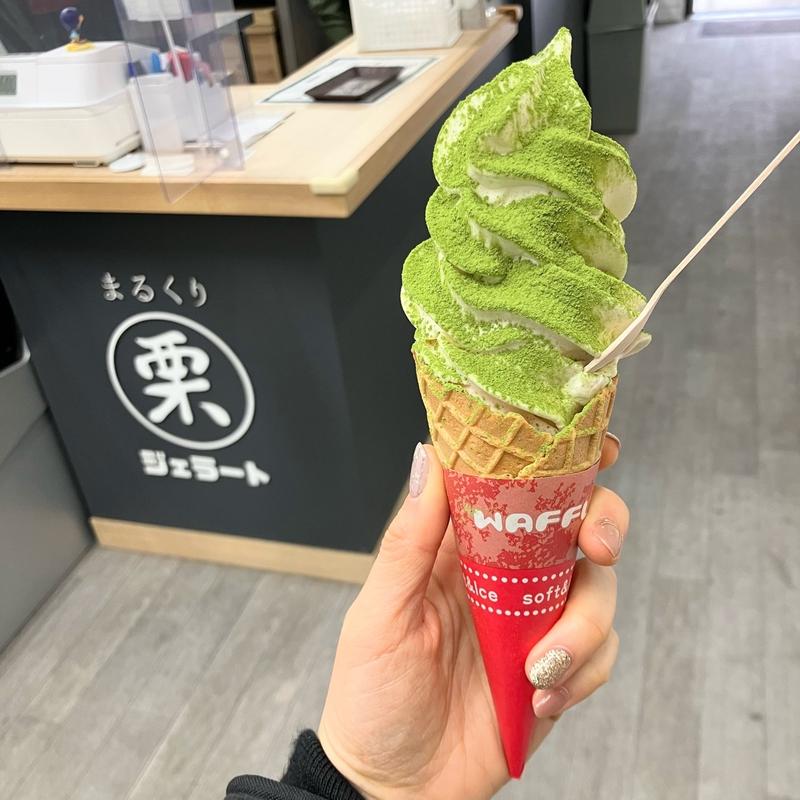 まるくりソフト（贅沢抹茶）(まる栗by栗田園)