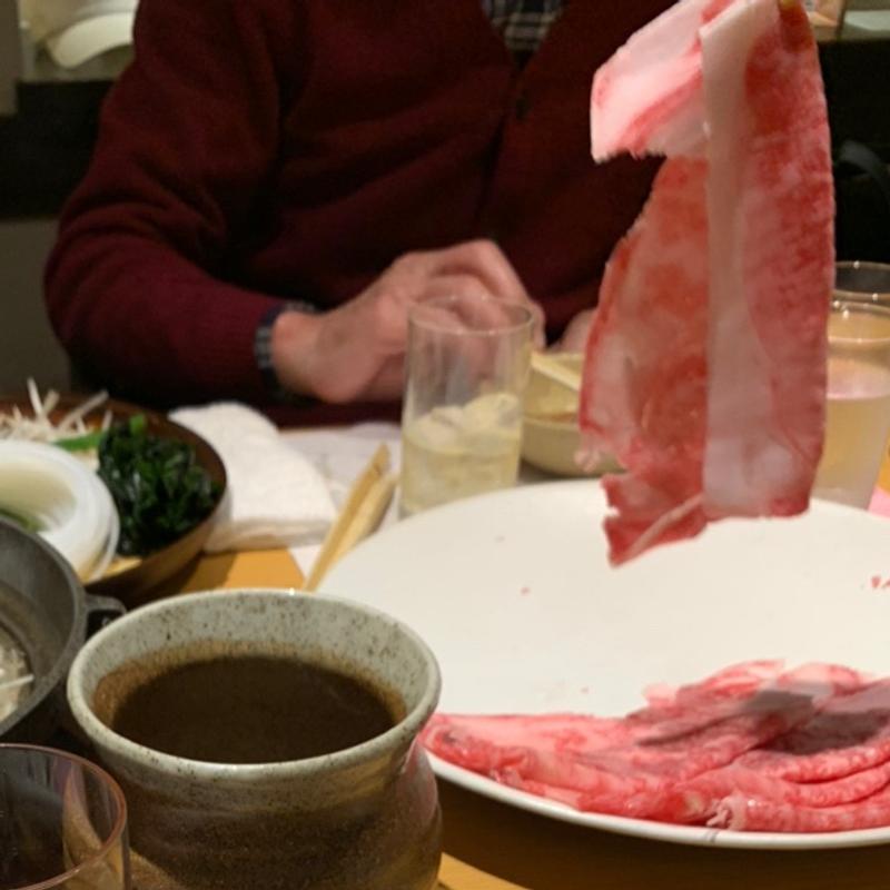 和牛霜降肉のしゃぶしゃぶ（コースの中の一品）(木曽路 相模原店)