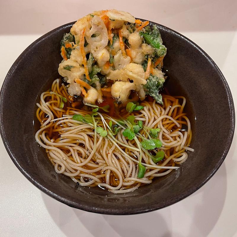 小柱と春菊のかき揚げ蕎麦(ゆで太郎もつ次郎 名古屋住吉店)