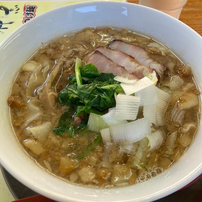 あっさり豚骨背脂醤油引き裂き麺バージョン(栃木中華そば 神志)