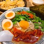 辛肉そば味玉入りチャーハン餃子セット(丸源ラーメン 稲城平尾店)