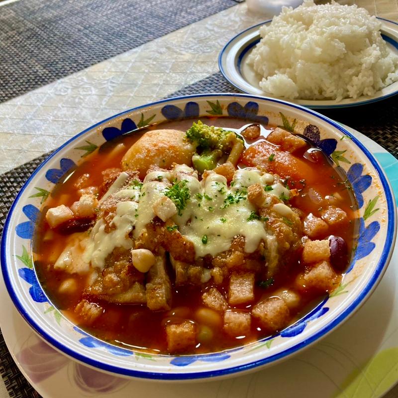 チキンソテースープ仕立て(ファミリーレストラン オックス )