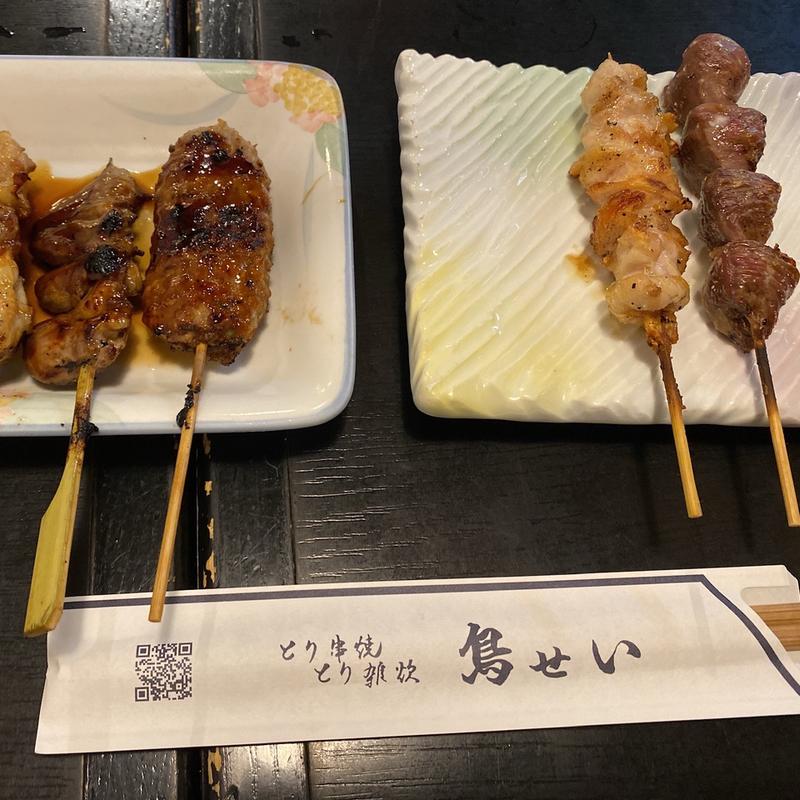鳥せい　ひな皮　鶏レバー(京都・伏見神聖酒蔵 鳥せい 本店)