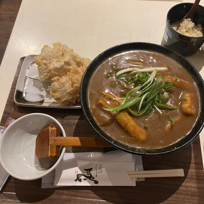 朝引き鶏天カレーうどん(ひだりうま )