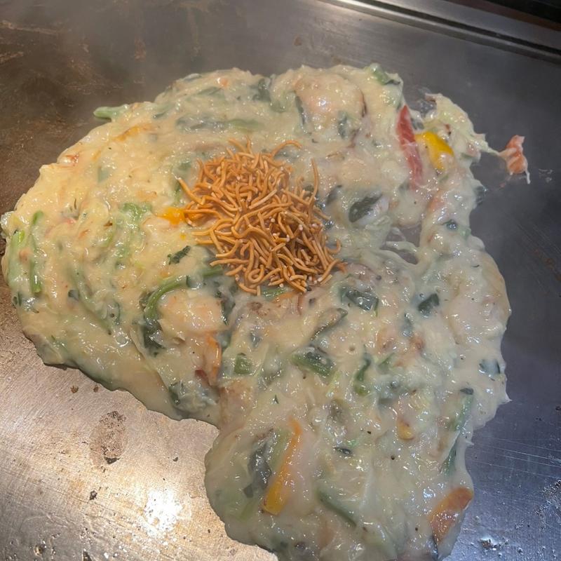 野菜たっぷりもんじゃ(お好み焼偶 三木店)