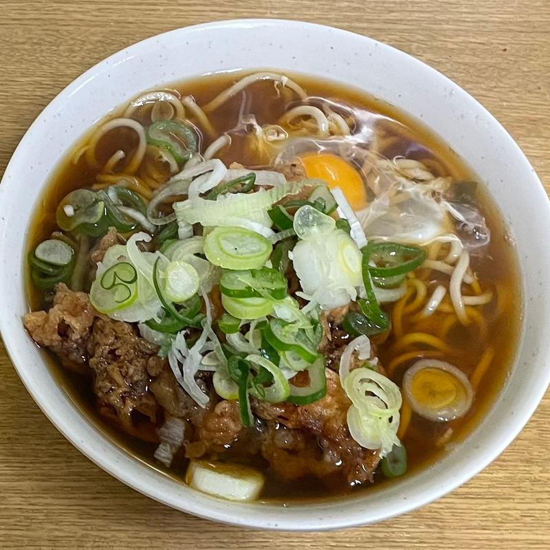 げそ天そば+生卵(一由そば )