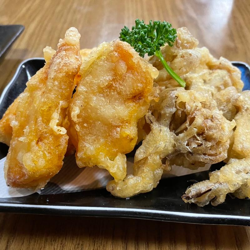 かぼちゃの天ぷら＋舞茸天ぷら(串焼き 与兵)