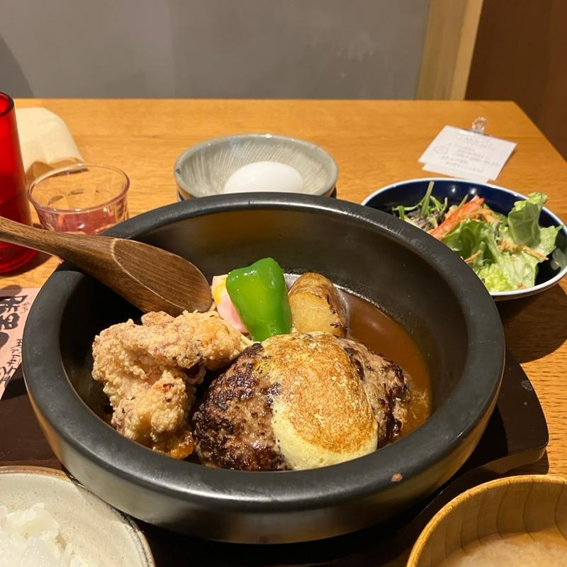 山本のハンバーグセット+からあげ(山本のハンバーグ 神保町)