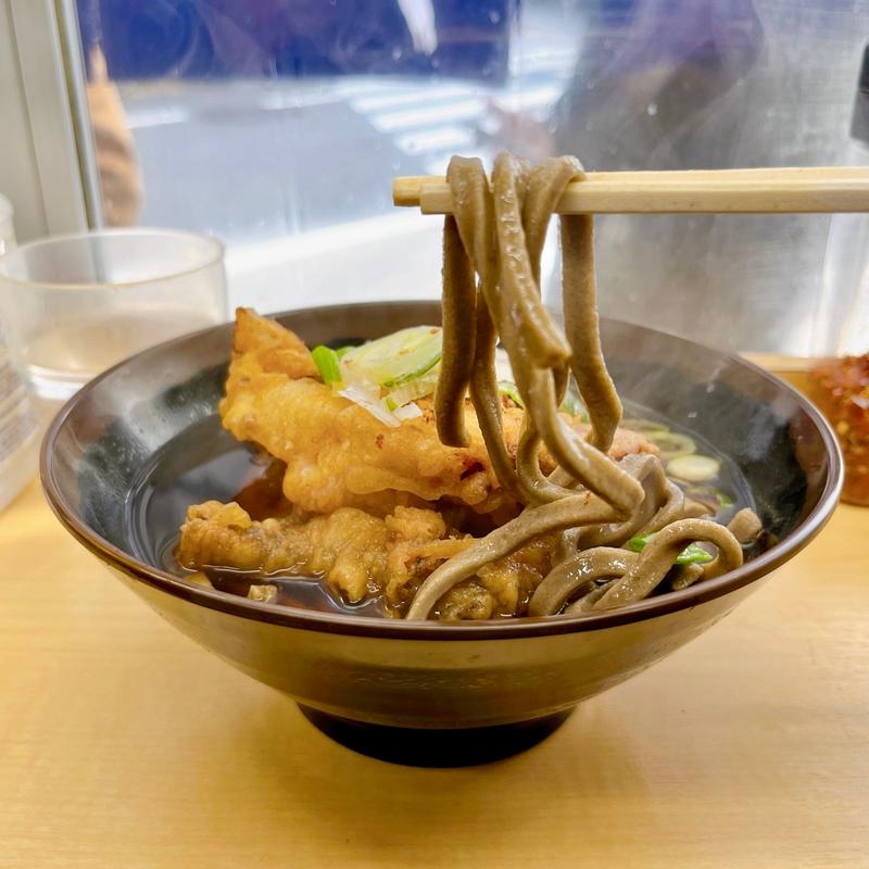 太そば小盛ジャンボゲソ(そばのスエヒロ 八丁堀店)