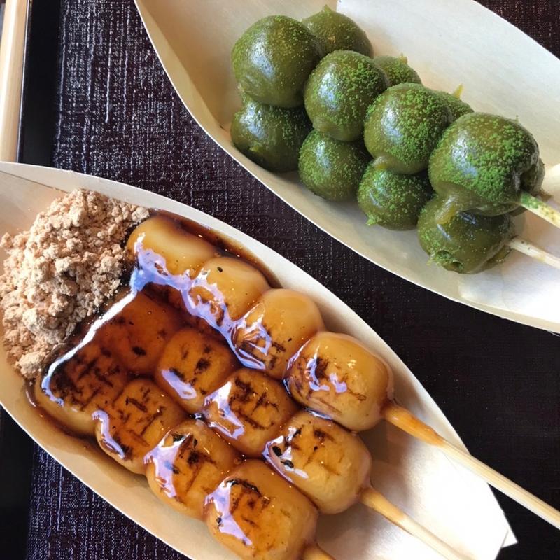 みたらし団子セット、抹茶団子セット(藤菜美 産寧坂本店)