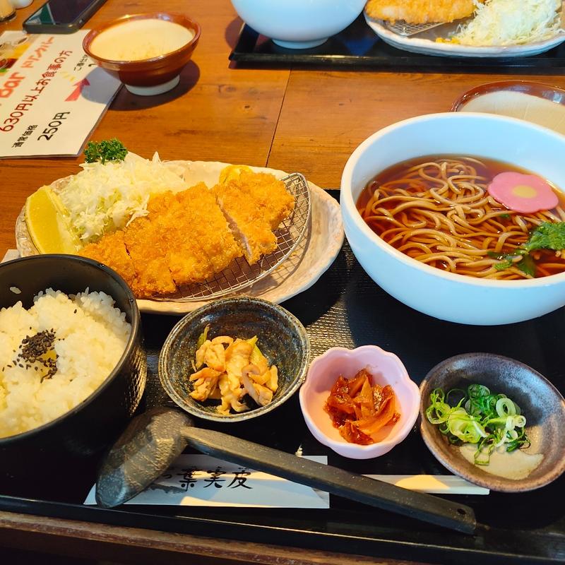 とんかつ重 (温そば)(葉実皮 羊ヶ丘通店)