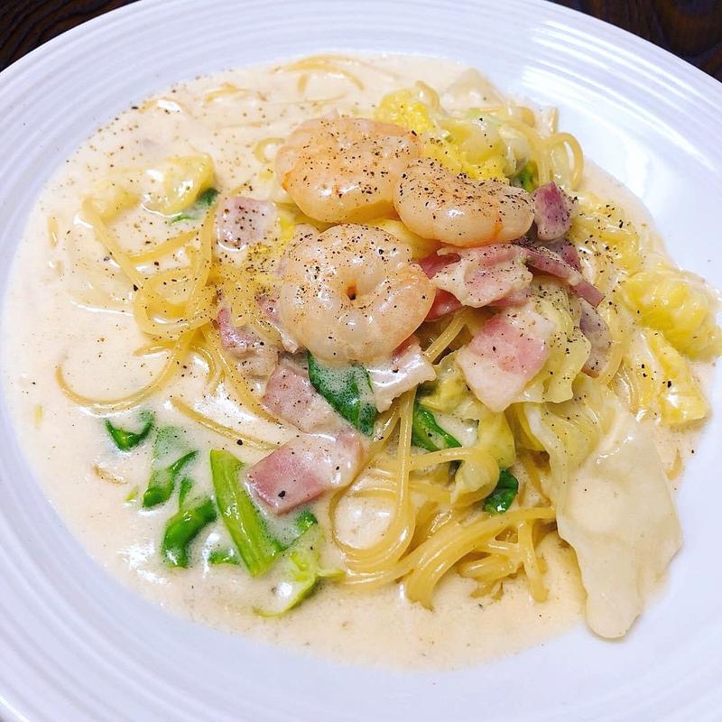 キャベツと海老のクリームスパゲティ(旭川珈琲 カフェ・ドゥ・コリンズ)