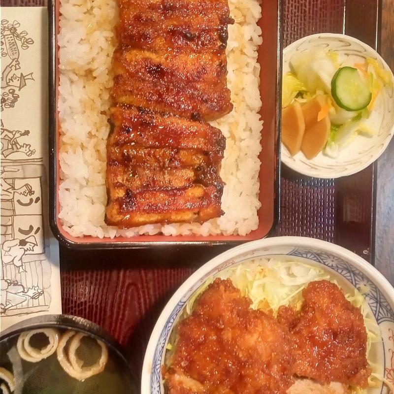 うなカツ丼(大)肝すいつき。(鰻のえびや)
