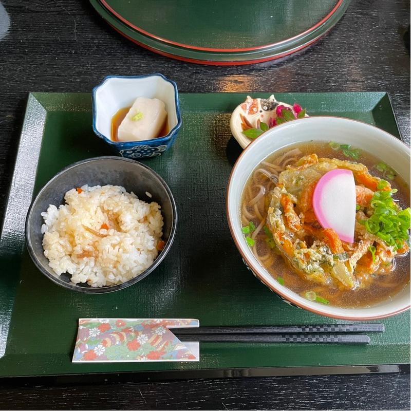 かき揚げ蕎麦定食(天下茶屋 )