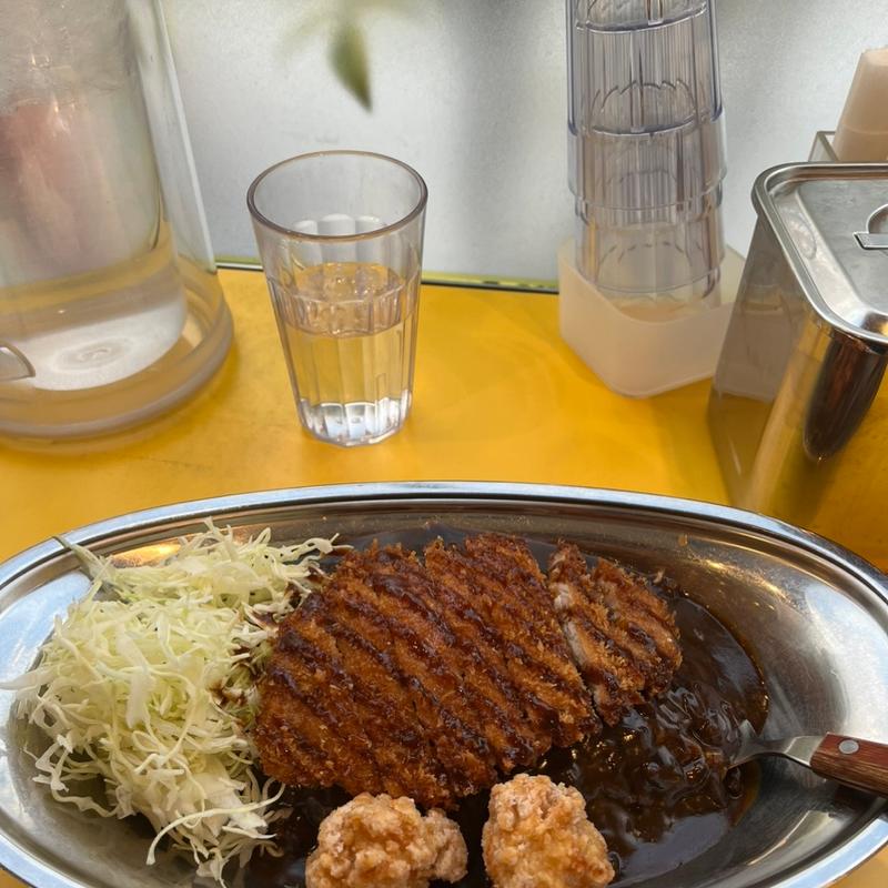 唐揚げ&カツカレー(ゴーゴーカレー 広島大手町スタジアム)
