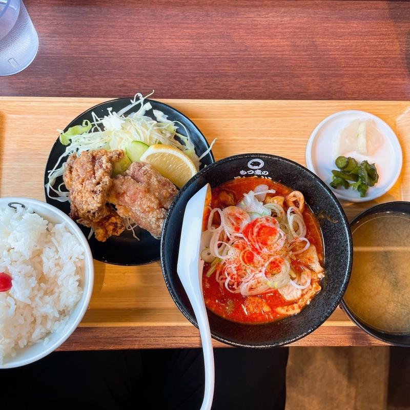 唐揚げのもつ煮定食(赤)(もつ煮と唐揚げの影千代 西川口店)