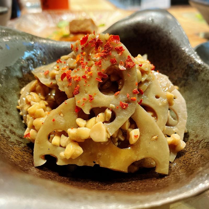 れんこんと納豆のキンピラ(大衆酒場 チャン栓チャン)