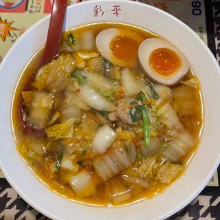 サイカラーメン+煮玉子(彩華ラーメン 大阪上六店)