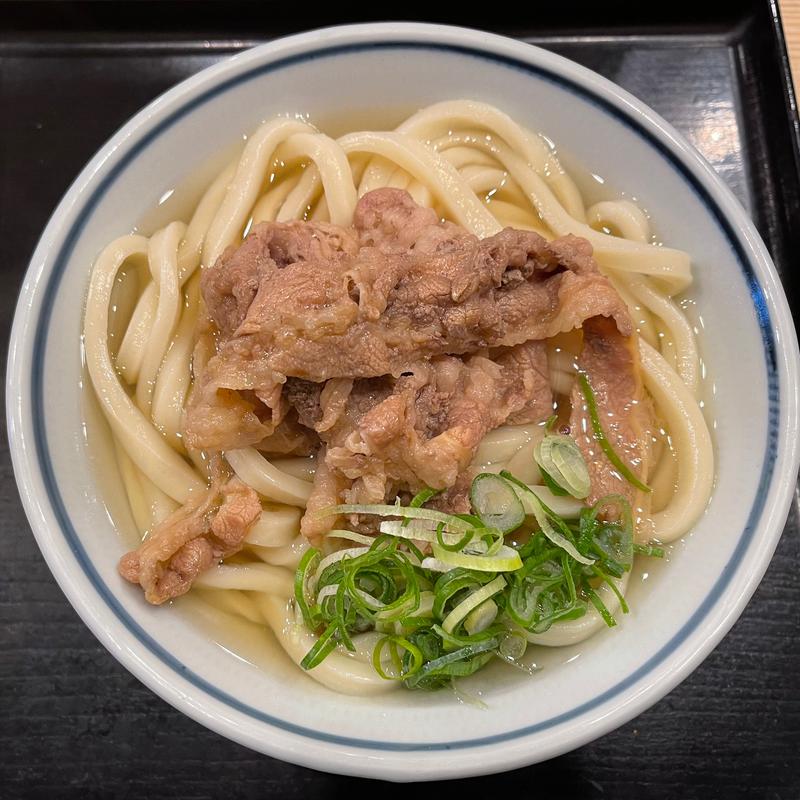 肉うどん(馬車道うどん 頑陣本店)