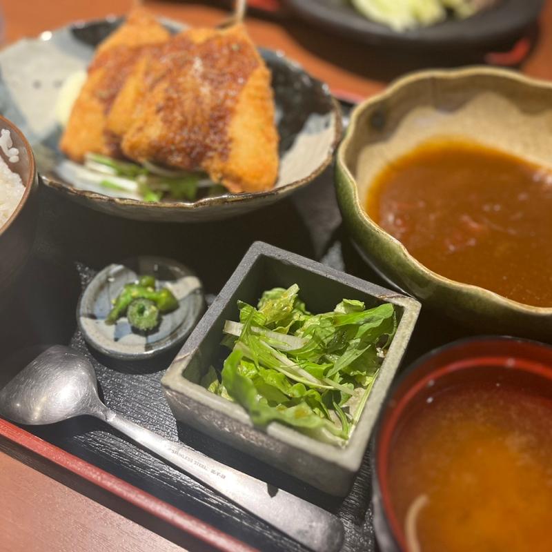 日替わり定食（アジフライ）(バラ焼き専門店炭火焼鳥わだち)