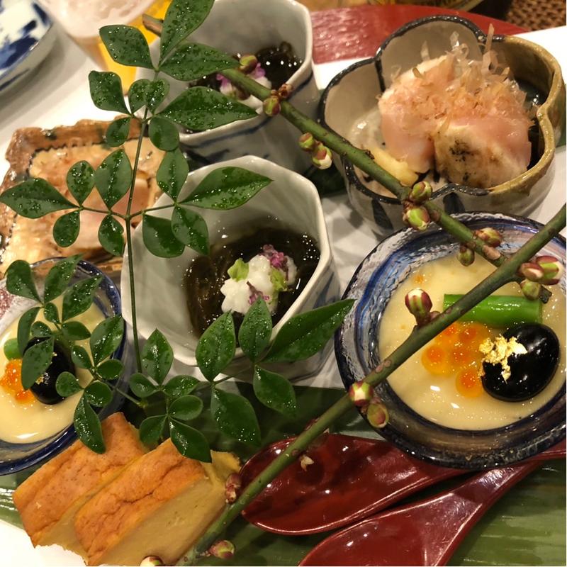 突き出しの前菜盛り合わせ(鶏割烹ならや)