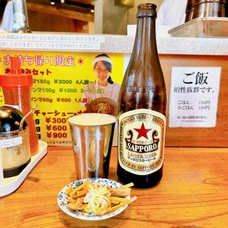 瓶ビール(おつまみ付き)(浅草 生田庵)