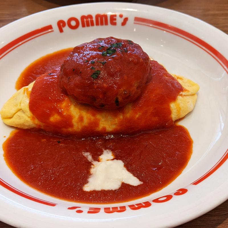 豆腐ハンバーグのトマトソースオムライス(ストラッチャテッラのせ) SSサイズ(ポムの樹 マリノアシティ福岡店)