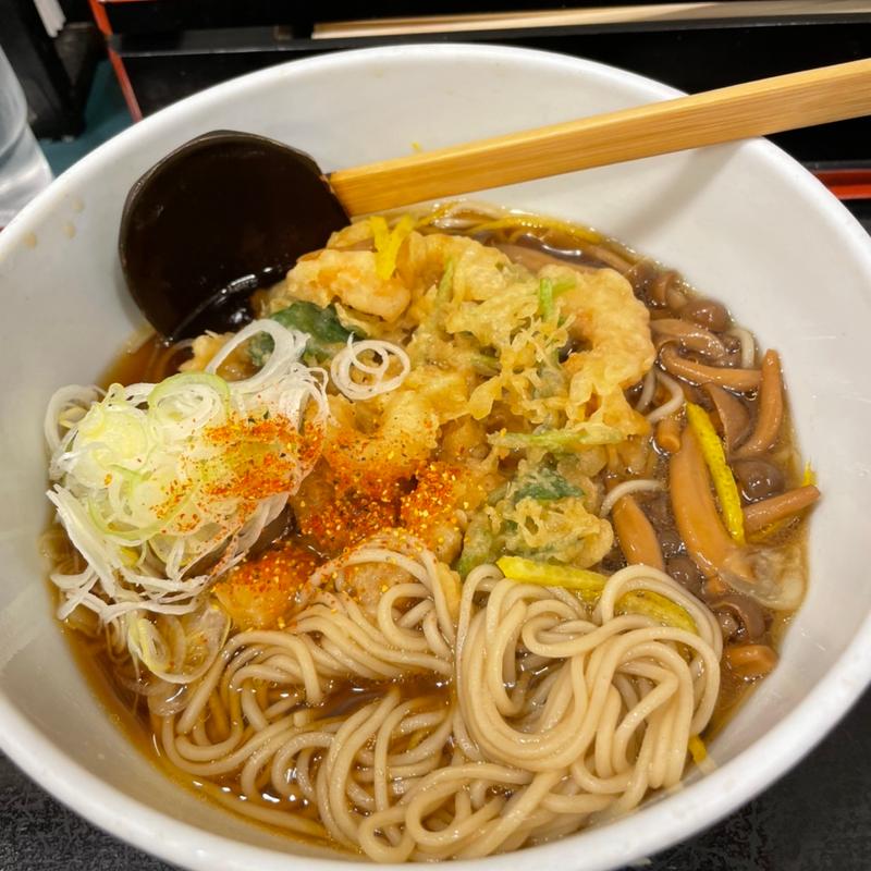 芝海老のかき揚げそば(小諸そば上野広小路店)