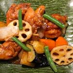 鶏と野菜の黒酢あん定食