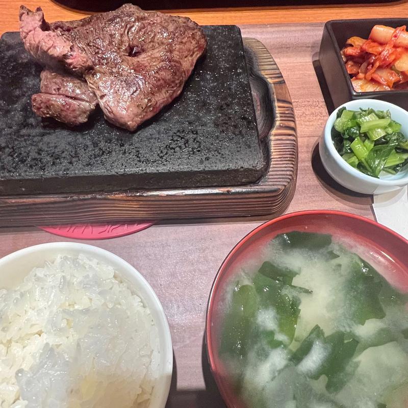 牛ハラミステーキセット(ワンダーステーキ 宇部西岐波店)