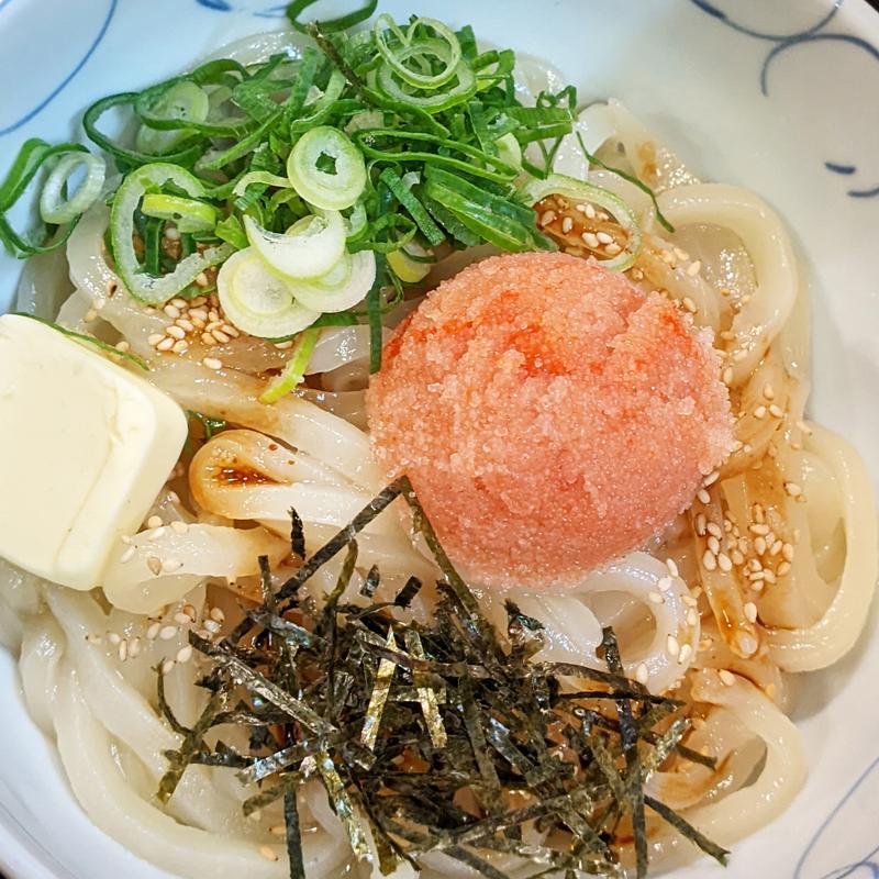 まぜうどん 明太バター だしスープ付き(うどん 兎屋)