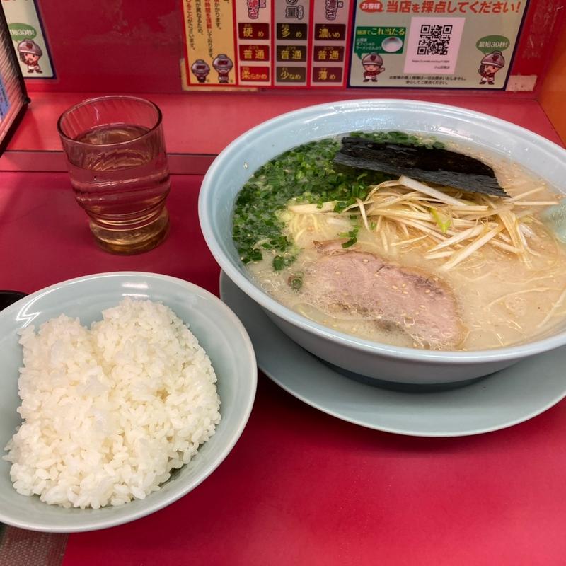朝ラーメンLINEクーポンネギ&ライス(山岡家 小山田間店 （やまおかや）)