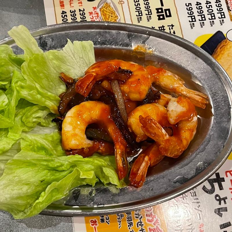 エビチリ炒め(福島応援団 大分からあげと鉄板焼 勝男)