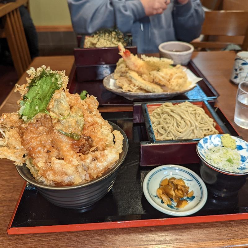 穴子天丼セット(そば処名古屋)