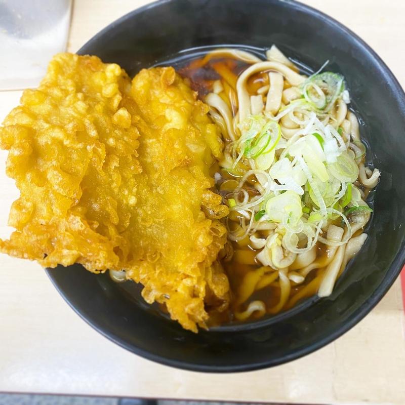 鶏天太麺そば（大盛）(立ち喰い 雑賀屋)