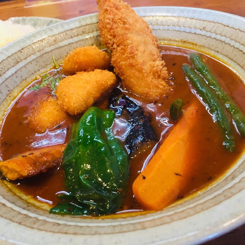 白身フライとカマンベールと野菜のスープカレー(すーぷかれー専門店　薩摩剛家 )